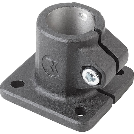 Kipp Tube Clamp W. Foot For Linear Actuator, Type=50, Aluminum Black Powder-Coated, Comp:Steel K0499.50